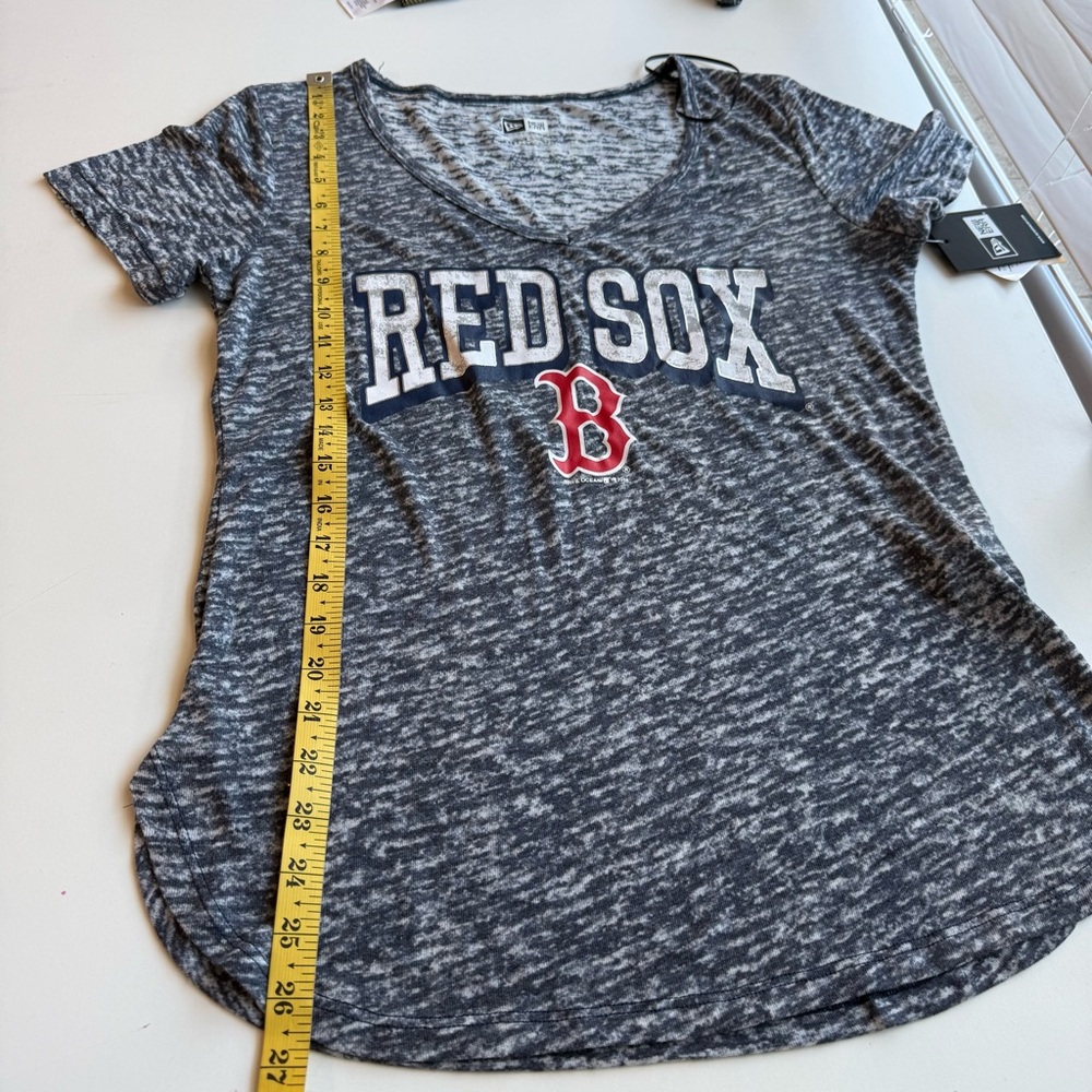 New Era Boston Red Sox Womens Gray Raglan Short Sleeve T Shirt - Picture 10 of 12
